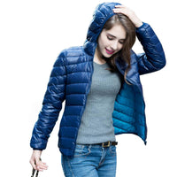 Stylish Reversible Women's Down Jacket - Aurora-Blue-S-State of Style