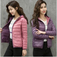 Stylish Reversible Women's Down Jacket - Aurora-Blue-S-State of Style