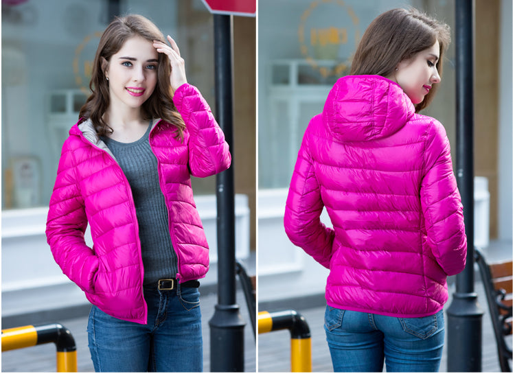 Stylish Reversible Women's Down Jacket - Aurora-Blue-S-State of Style