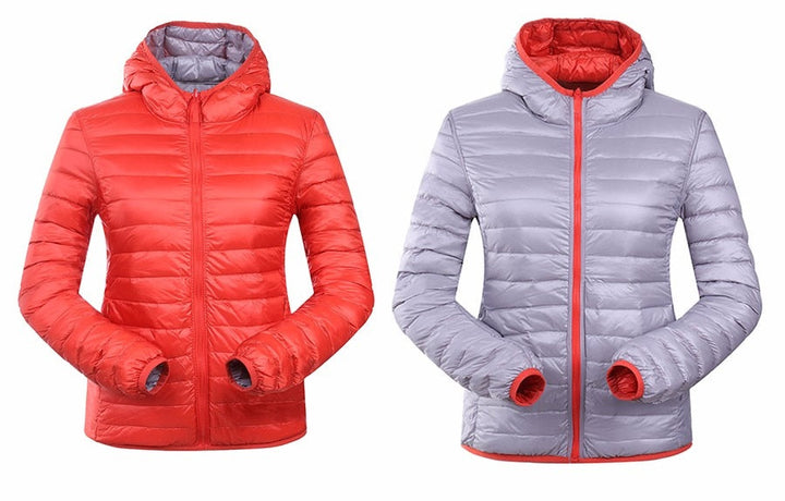 Stylish Reversible Women's Down Jacket - Aurora-Blue-S-State of Style