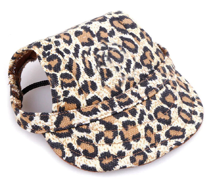 Stylish Round Brim Dog Hat - SunnyPaws-Leopard-S-State of Style