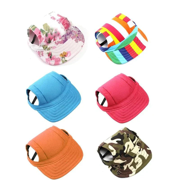 Stylish Round Brim Dog Hat - SunnyPaws-Striped-S-State of Style