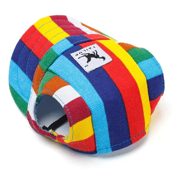 Stylish Round Brim Dog Hat - SunnyPaws-Striped-S-State of Style