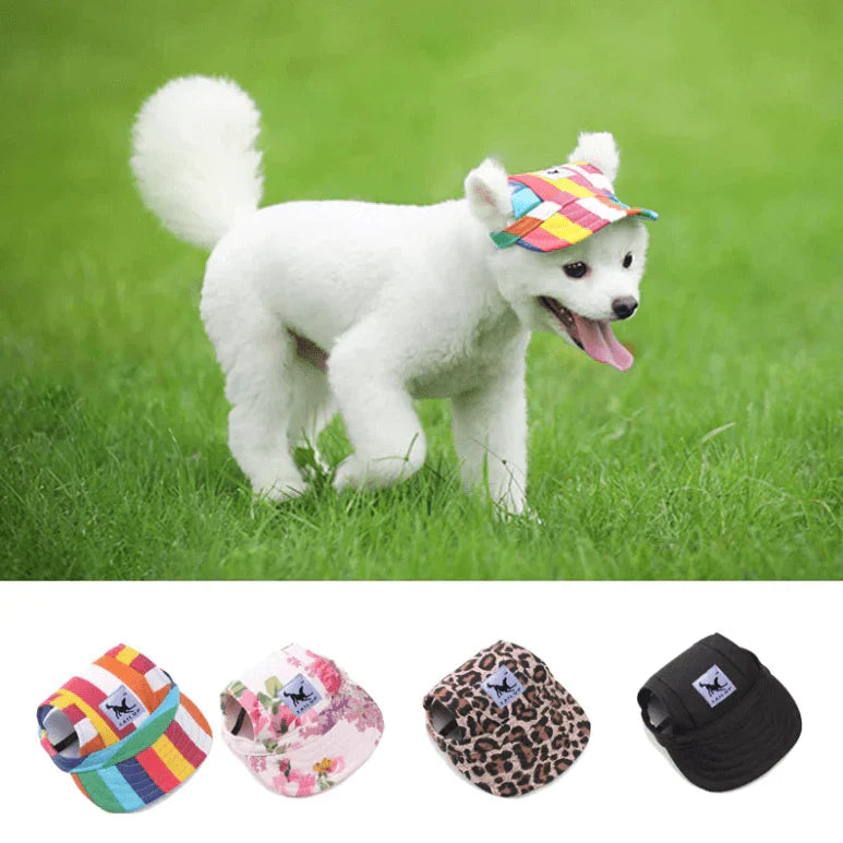 Stylish Round Brim Dog Hat - SunnyPaws-Striped-S-State of Style