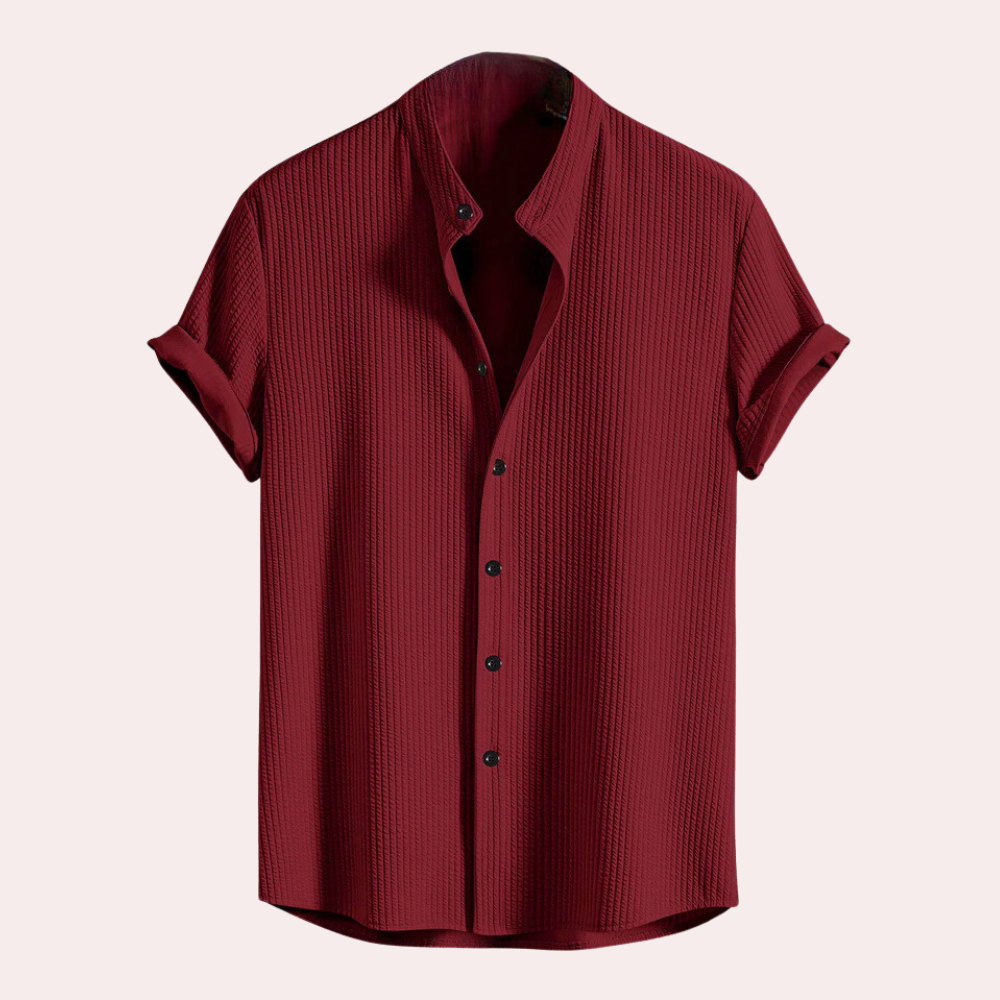 Stylish Short-Sleeved Shirt for Men - Victor-Red-S-State of Style