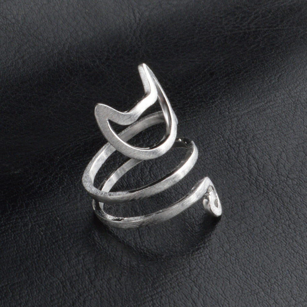 Stylish Silver Cat Ring | Charming Jewellery-State of Style