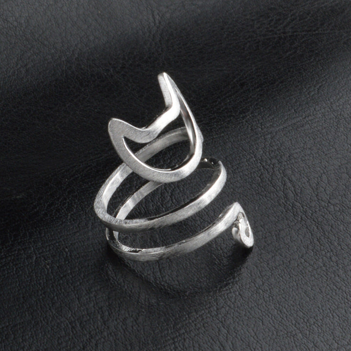 Stylish Silver Cat Ring | Charming Jewellery-State of Style