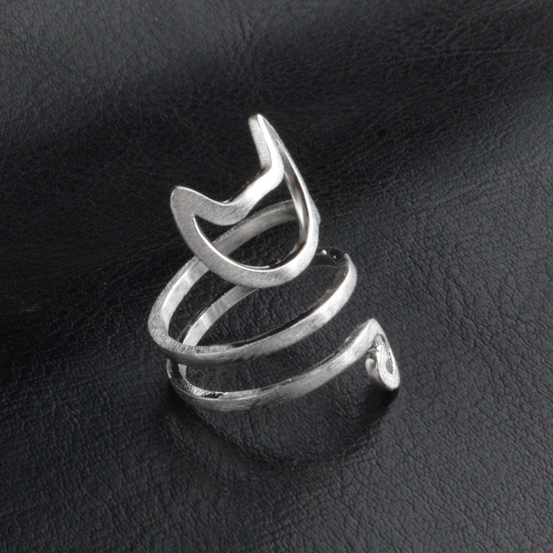 Stylish Silver Cat Ring | Charming Jewellery-State of Style