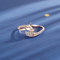 Stylish Silver Fox Ring - Renara-Rose gold-5-State of Style