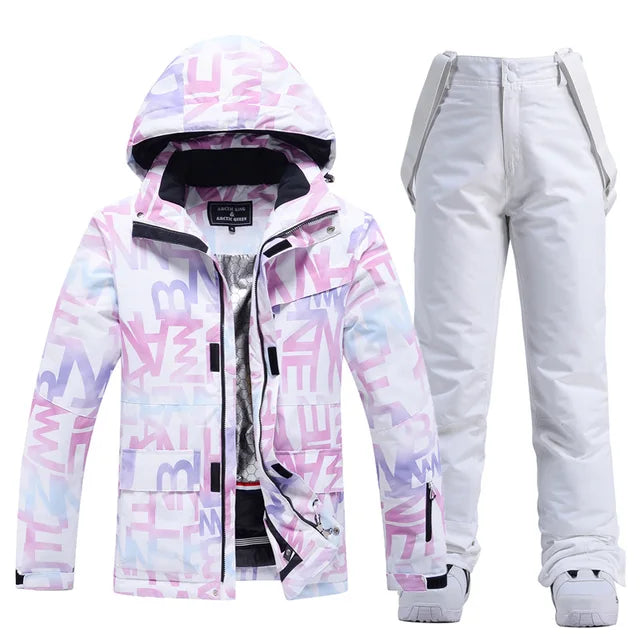 Stylish Ski Suit for Women - Aurora-Purple/White-XS-State of Style