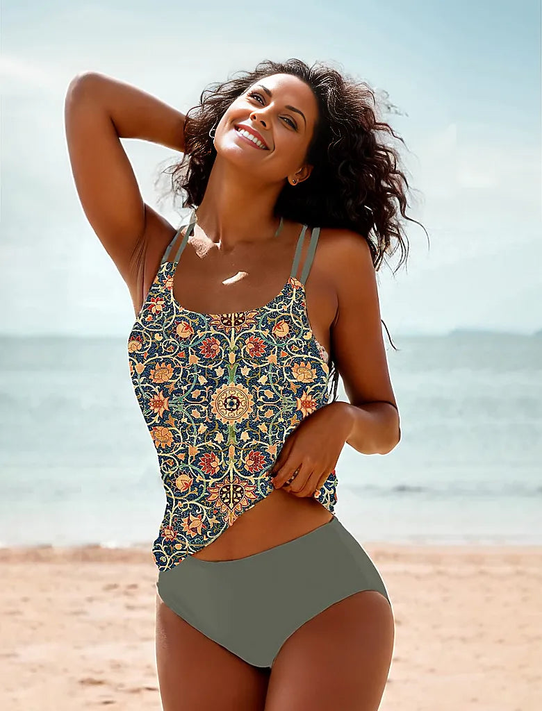 Stylish Sleeveless Bikini with Attractive Pattern - SummerGlow-S (36/38)-State of Style