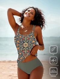 Stylish Sleeveless Bikini with Attractive Pattern - SummerGlow-S (36/38)-State of Style