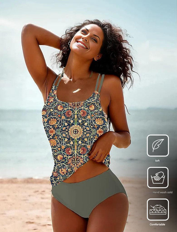 Stylish Sleeveless Bikini with Attractive Pattern - SummerGlow-S (36/38)-State of Style