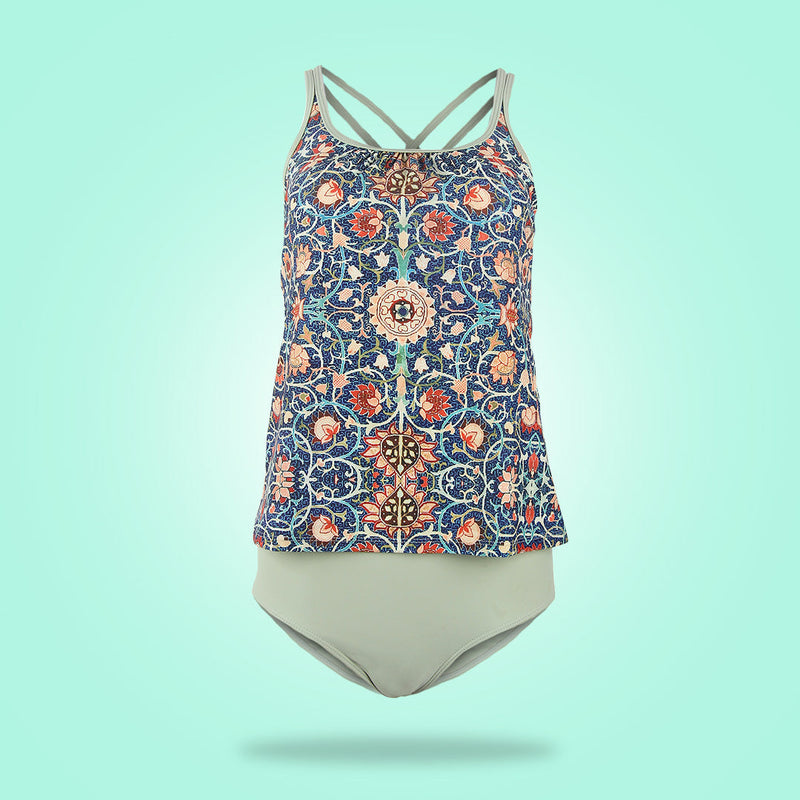 Stylish Sleeveless Bikini with Attractive Pattern - SummerGlow-S (36/38)-State of Style