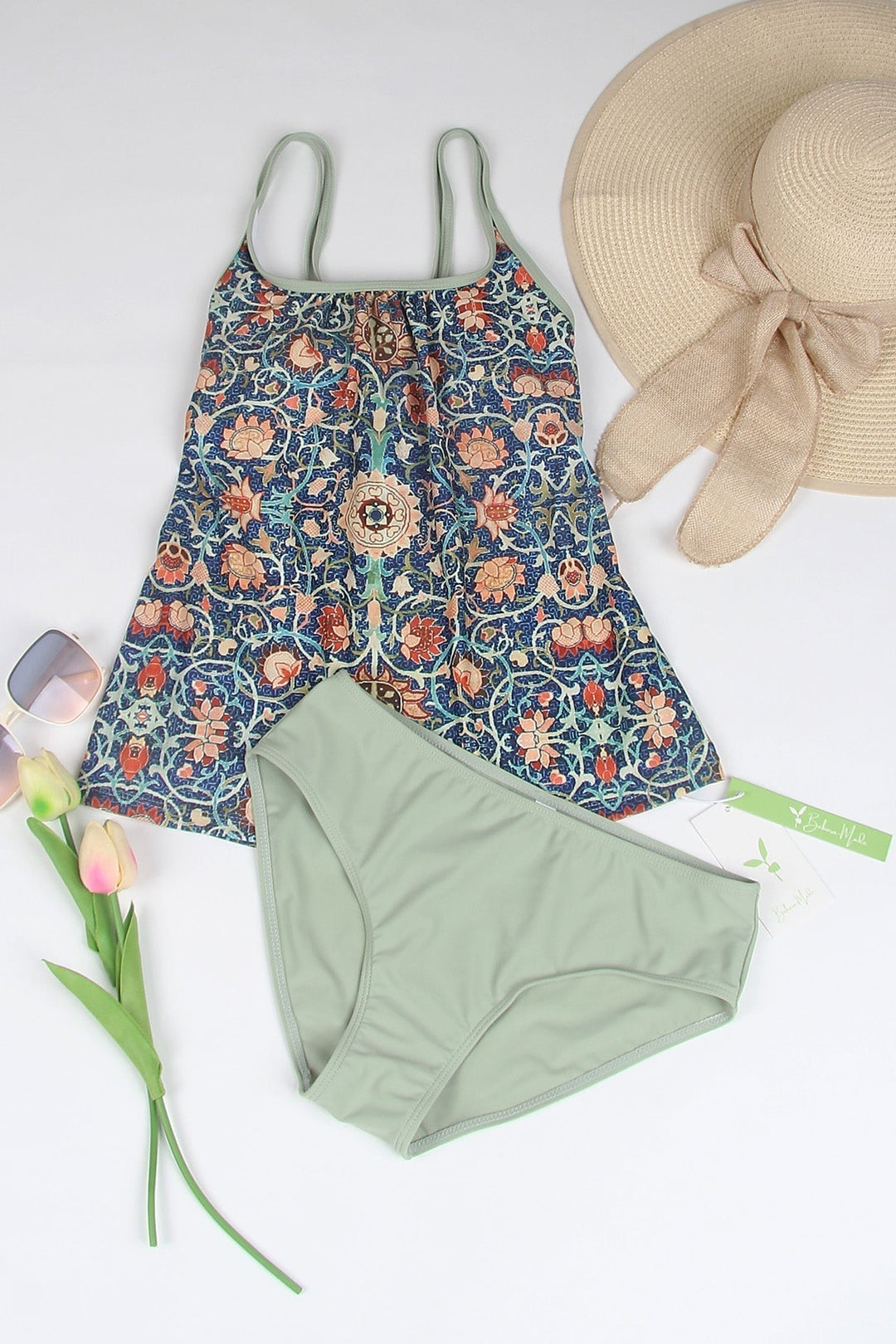 Stylish Sleeveless Bikini with Attractive Pattern - SummerGlow-S (36/38)-State of Style