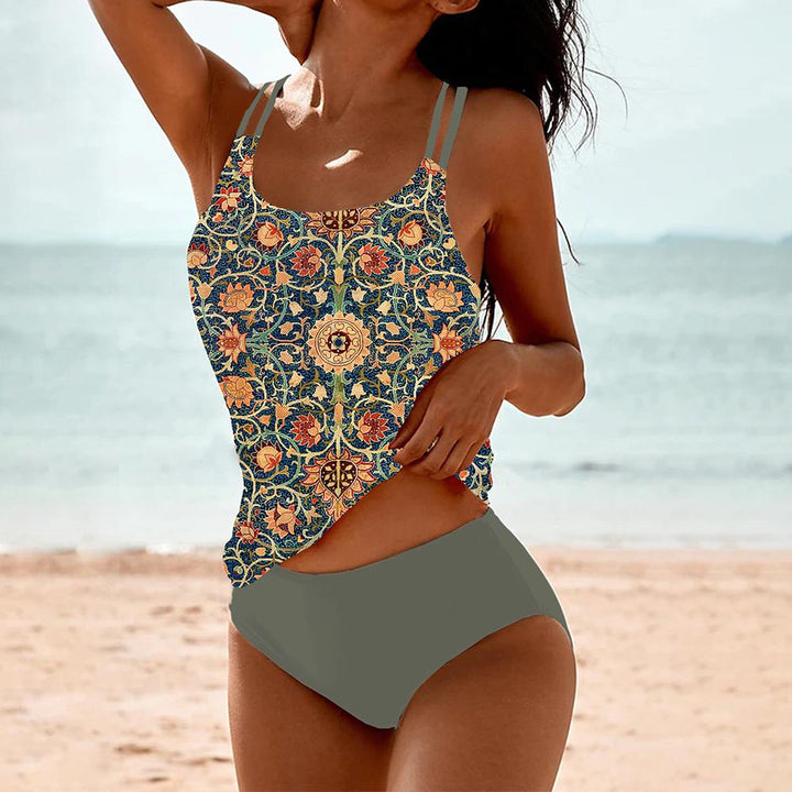 Stylish Sleeveless Bikini with Attractive Pattern - SummerGlow-S (36/38)-State of Style