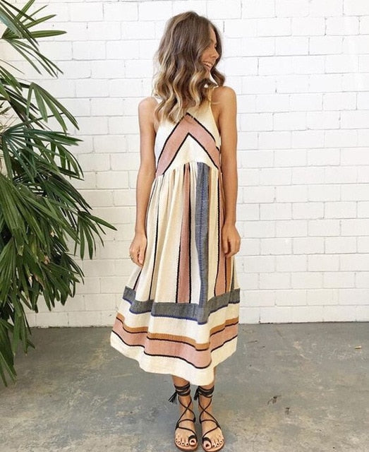 Stylish sleeveless summer dress in vintage look - Retro Flair-S-State of Style