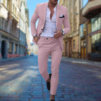 Stylish Slim Fit Men's Suit - Noah-Pink-XS-State of Style