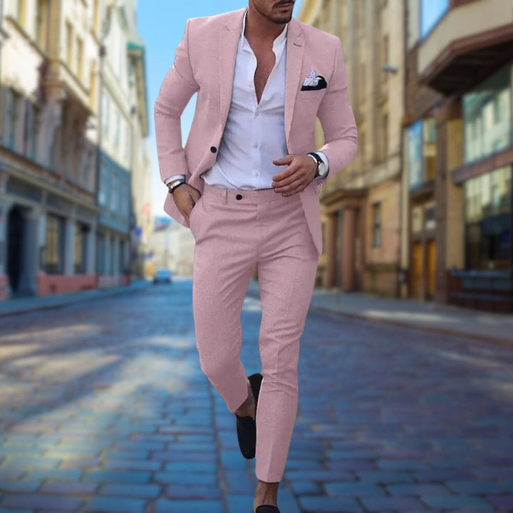 Stylish Slim Fit Men's Suit - Noah-Pink-XS-State of Style