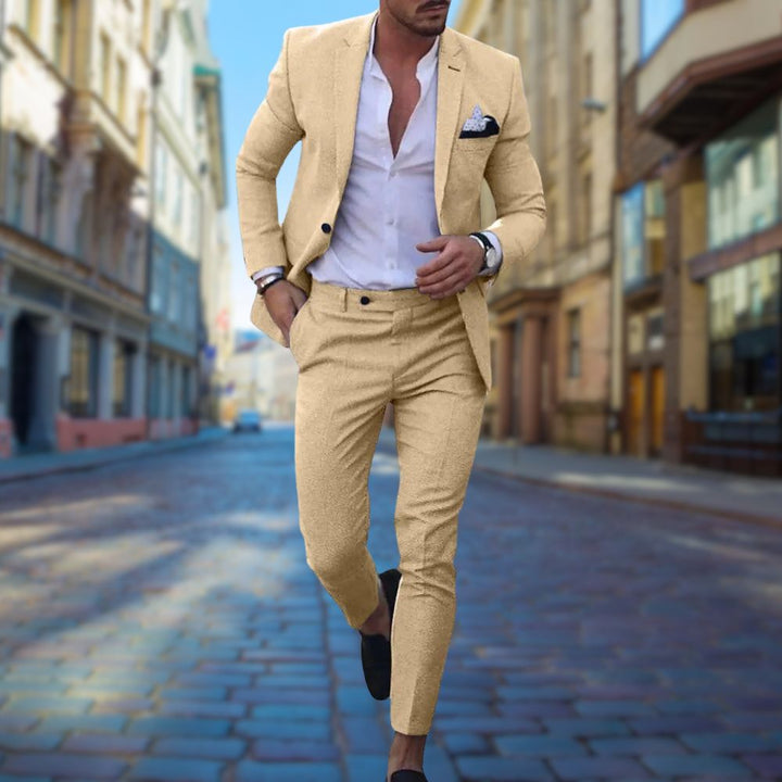 Stylish Slim Fit Men's Suit - Noah-Yellow-XS-State of Style