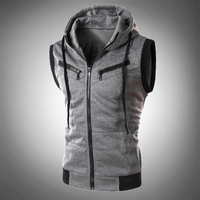 Stylish Slim-Fit Vest with Hood - Ricardo-Dark grey-S-State of Style