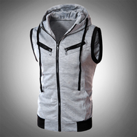 Stylish Slim-Fit Vest with Hood - Ricardo-Light grey-S-State of Style