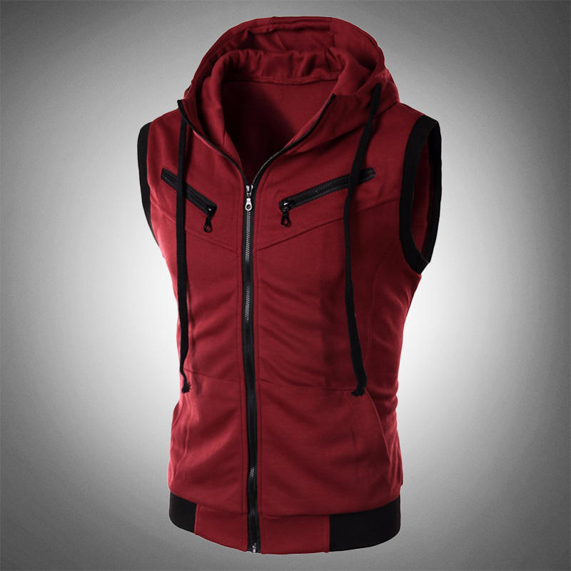 Stylish Slim-Fit Vest with Hood - Ricardo-Red-S-State of Style