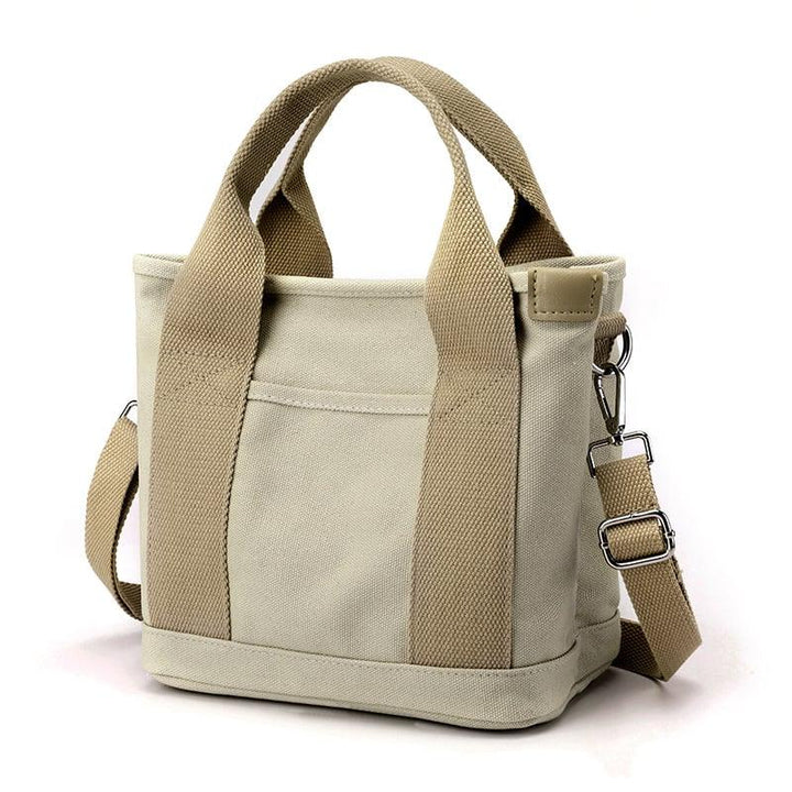 Stylish Small Canvas Women's Shoulder Bag - CitySling-Beige-State of Style