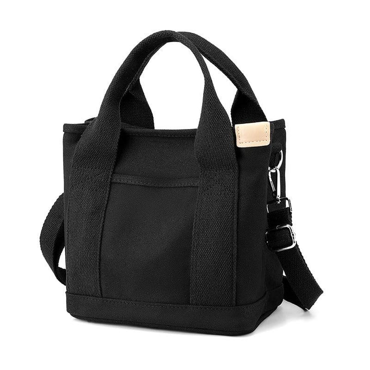 Stylish Small Canvas Women's Shoulder Bag - CitySling-Black-State of Style