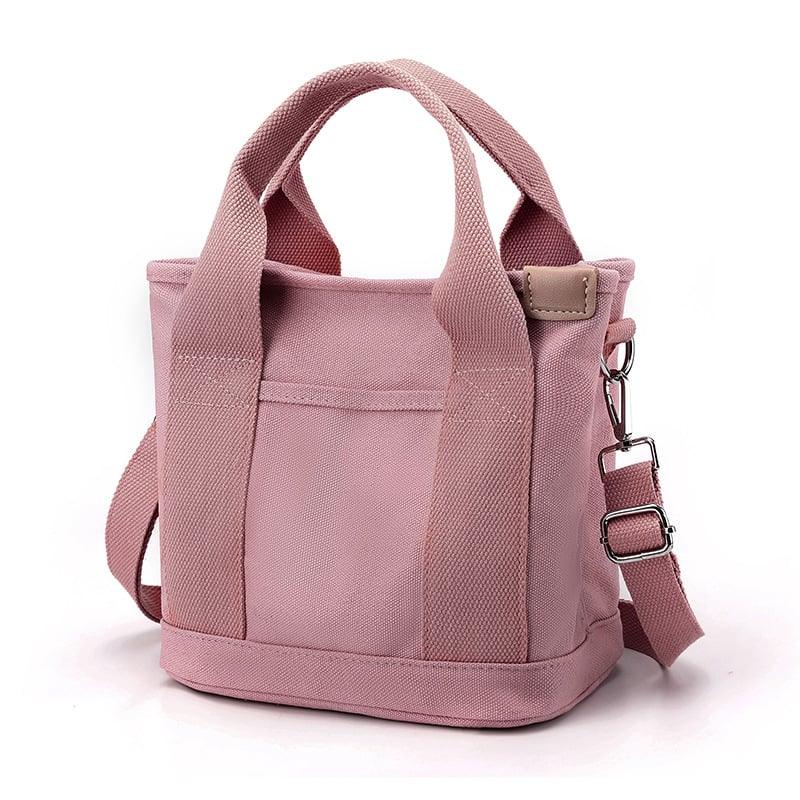 Stylish Small Canvas Women's Shoulder Bag - CitySling-Pink-State of Style