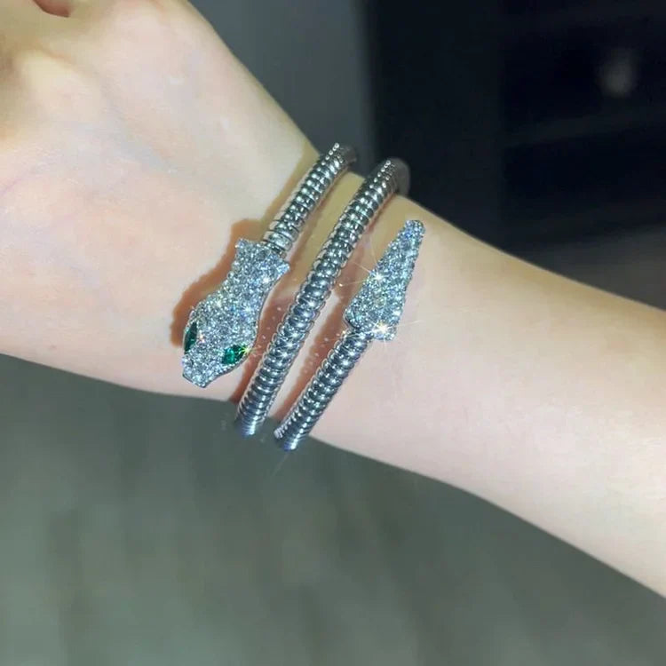 Stylish Snake Bracelet – Nysa-Silver Snake-State of Style