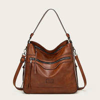 Stylish Spacious Leather Shoulder Bag - Elodie-Brown-State of Style