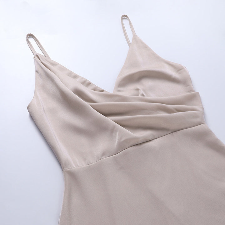 Stylish spaghetti strap dress – Elara-Green-S-State of Style