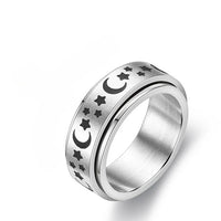 Stylish Spinning Ring – SpinCal-Moon and Stars-6-State of Style