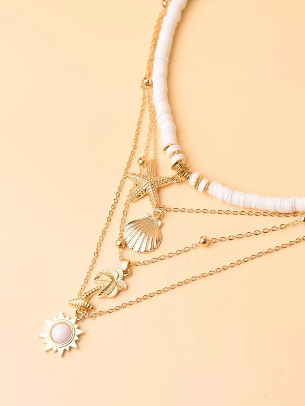 Stylish Starfish Layered Necklace-State of Style
