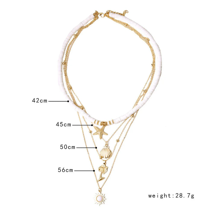 Stylish Starfish Layered Necklace-State of Style