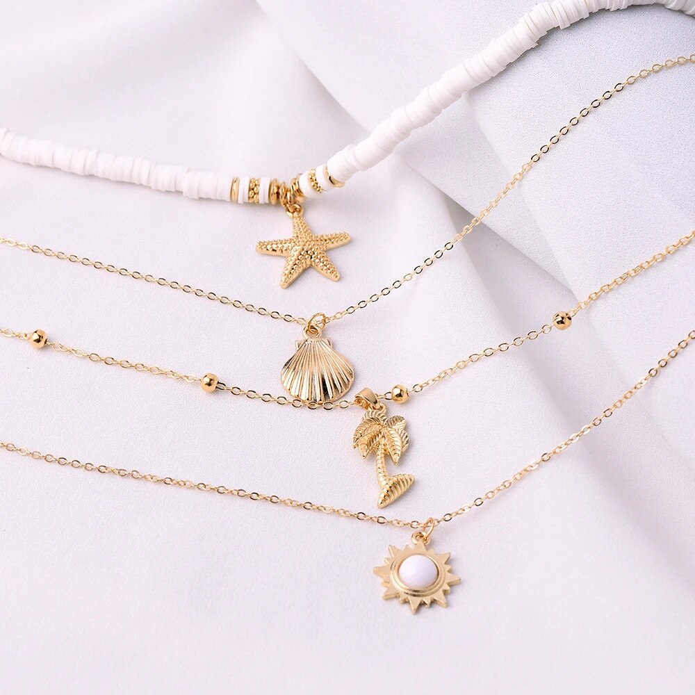 Stylish Starfish Layered Necklace-State of Style