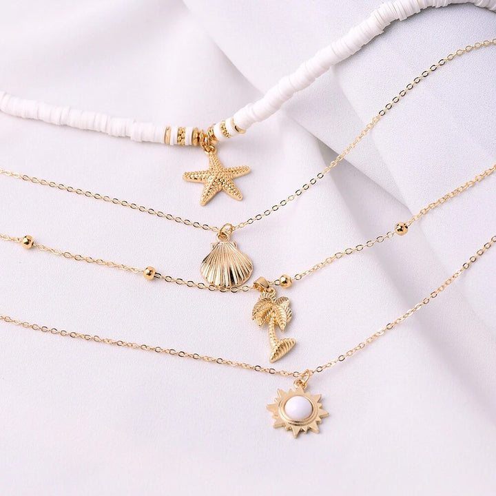 Stylish Starfish Layered Necklace-State of Style