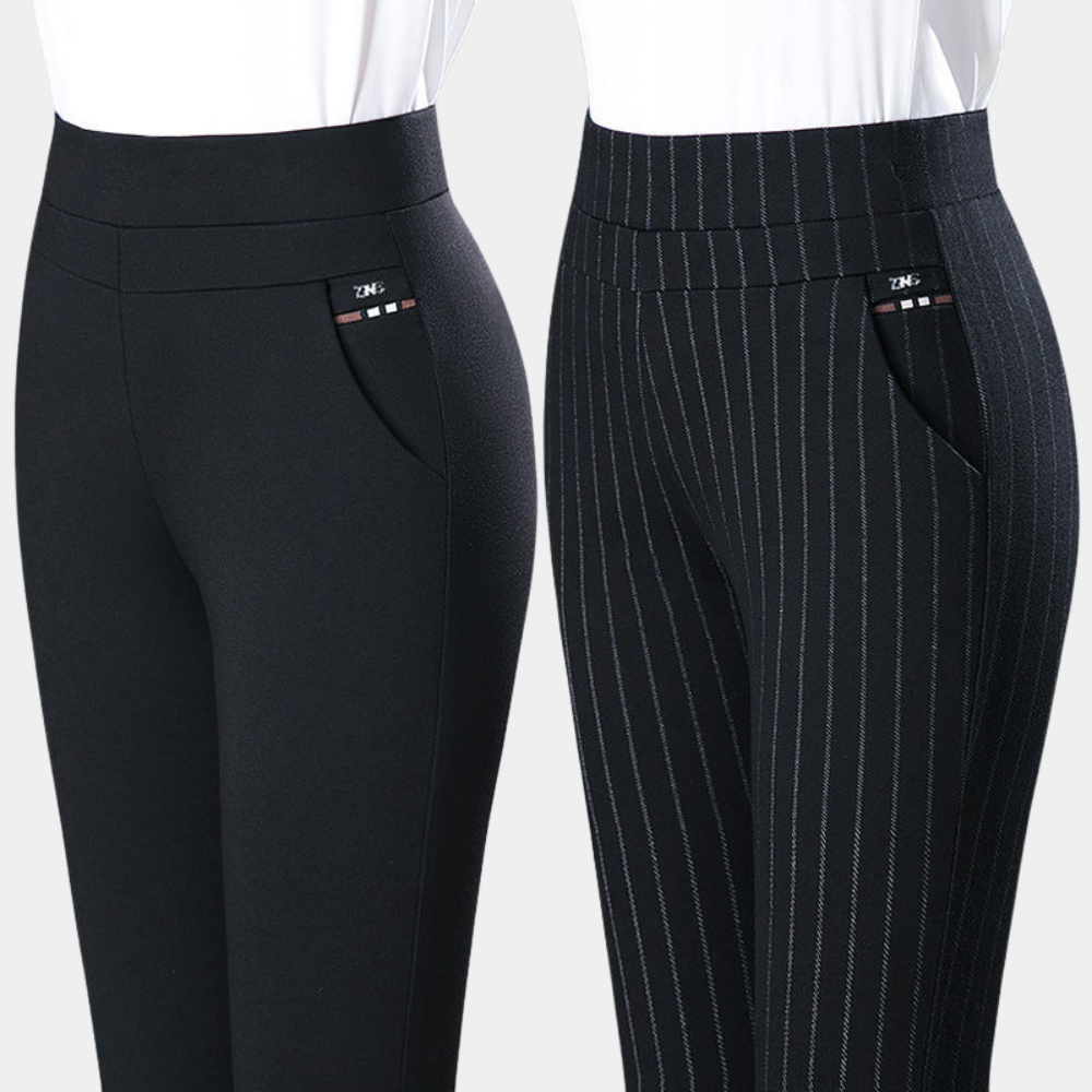 Stylish Stretch Ladies' Trousers - Elara-Black-M-State of Style
