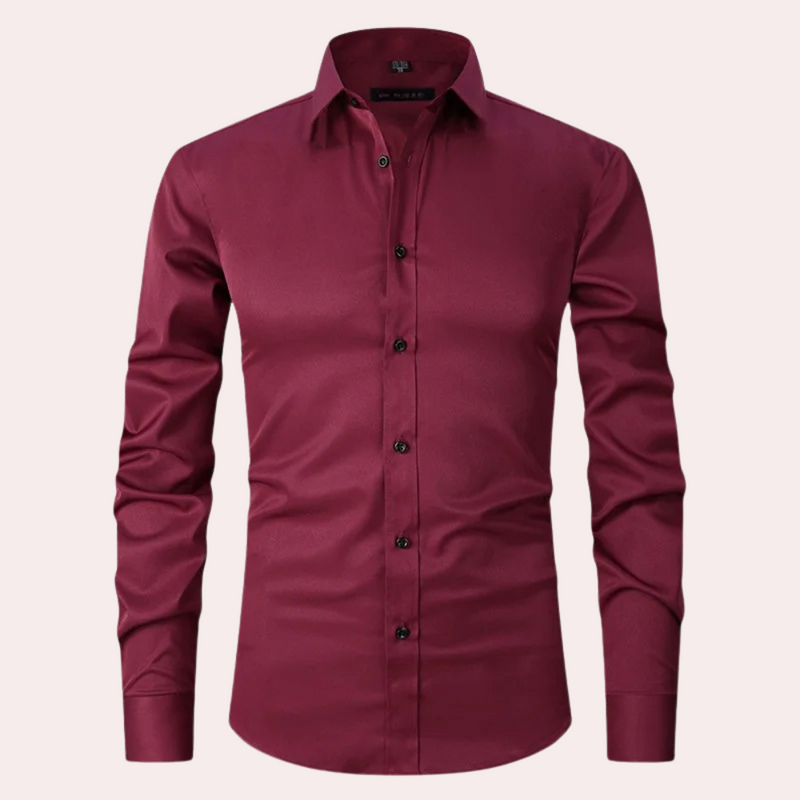 Stylish Stretch Men's Shirt - Ruben-Burgundy-S-State of Style