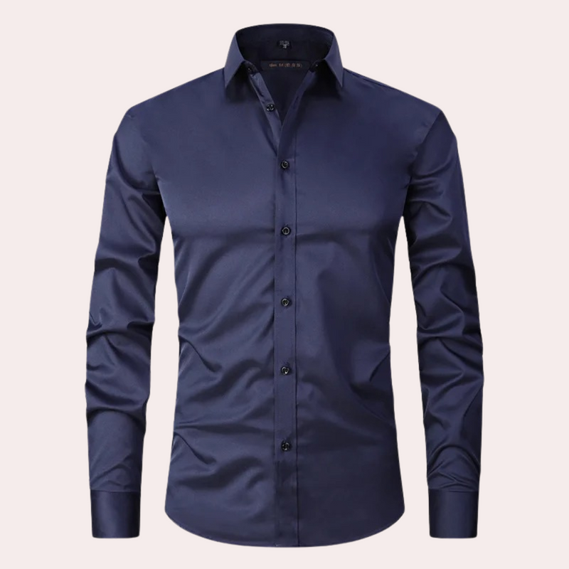 Stylish Stretch Men's Shirt - Ruben-Dark Blue-S-State of Style