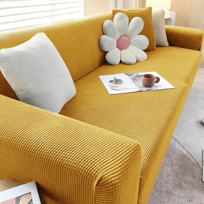 Stylish Stretch Sofa Cover - StretchGuard-1-Seater (90-140cm)-Beige White-State of Style