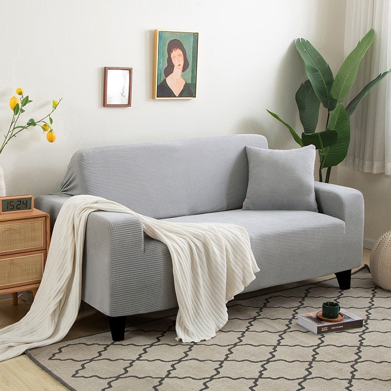 Stylish Stretchable Sofa Cover - StretchGuard-1-Seater (90-140cm)-Beige White-State of Style
