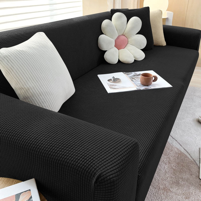 Stylish Stretchable Sofa Cover - StretchGuard-1-Seater (90-140cm)-Beige White-State of Style