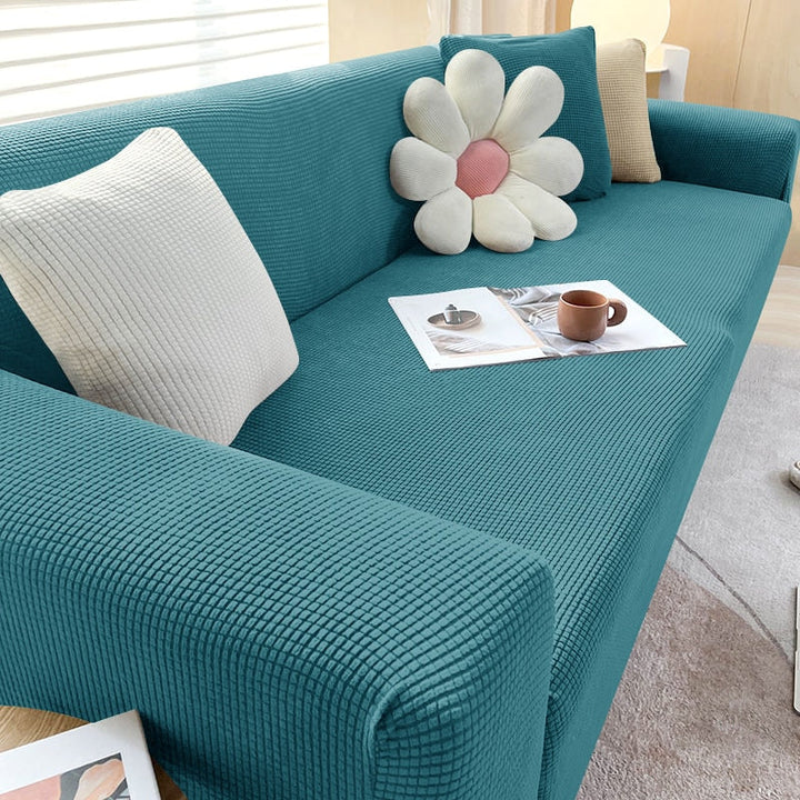 Stylish Stretchable Sofa Cover - StretchGuard-1-Seater (90-140cm)-Beige White-State of Style
