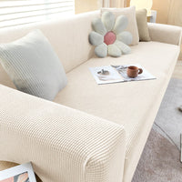 Stylish Stretchable Sofa Cover - StretchGuard-1-Seater (90-140cm)-Beige White-State of Style