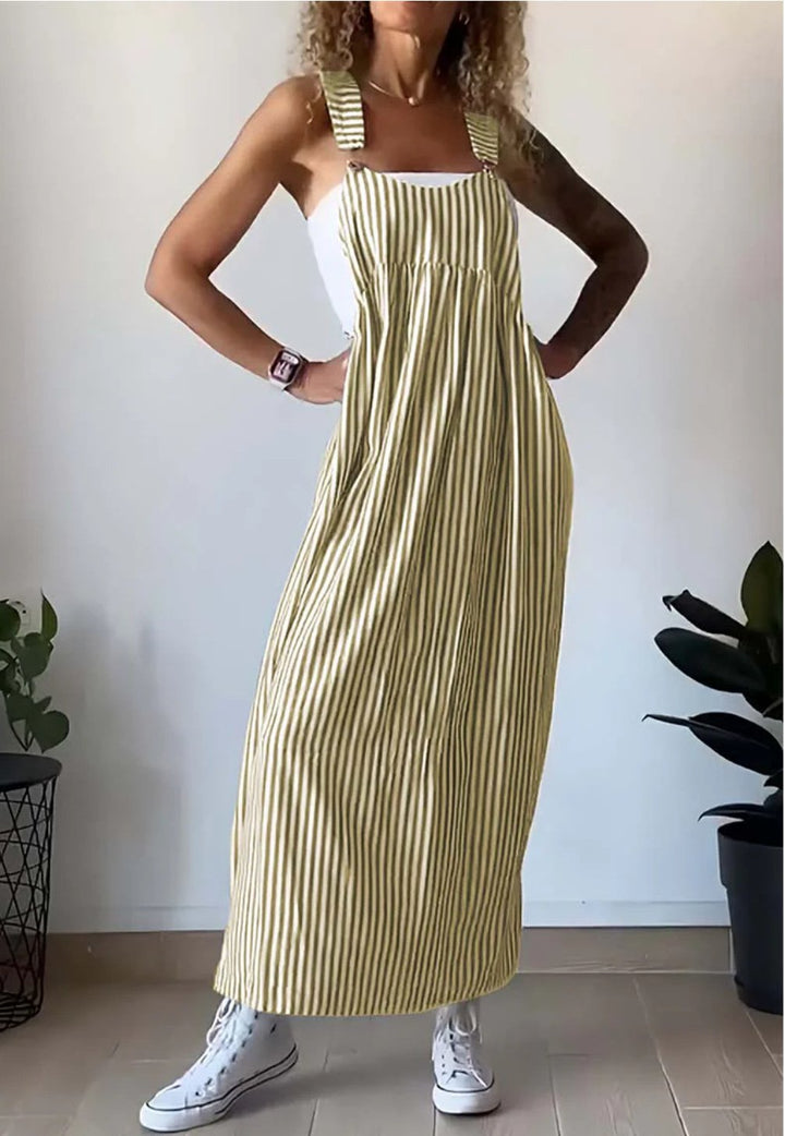 Stylish Striped Casual Jumpsuit with Comfort Cut – Liana-Yellow-S-State of Style