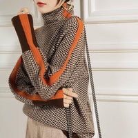 Stylish Striped Ladies Sweater - Lena-Orange-S-State of Style