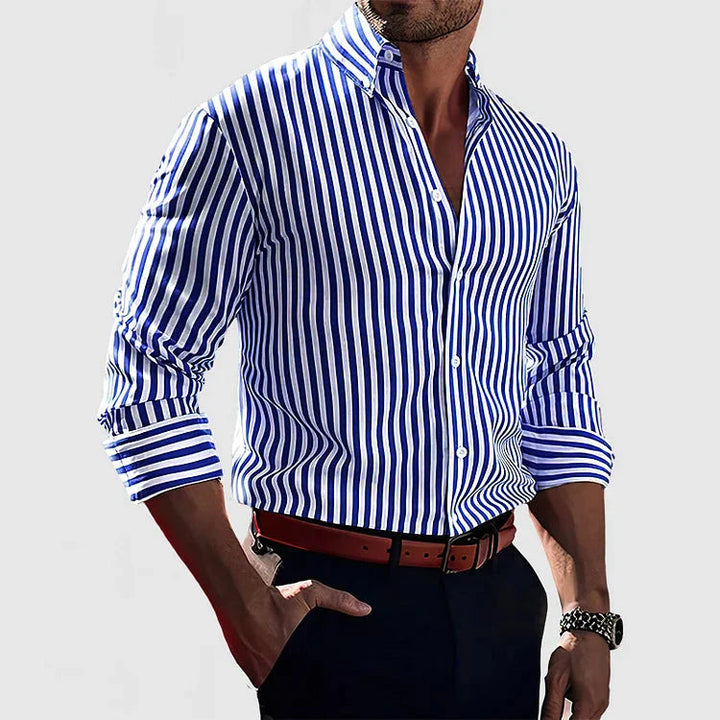Stylish Striped Men's Shirt – Ruben-Blue-S-State of Style