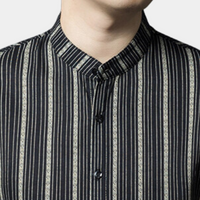 Stylish Striped Summer Men's Shirt - Lars-Black-S-State of Style